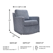 Bowery Hill Contemporary Polyester Denim Swivel Glider Accent Chair