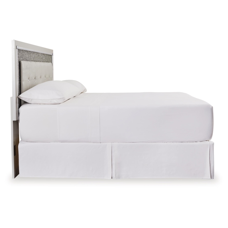 Bowery Hill Contemporary Silver King Upholstered Panel Headboard