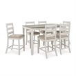 Bowery Hill Farmhouse White Counter Height Dining Table Set - Set of 7