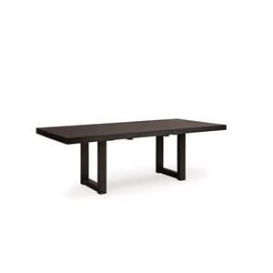Bowery Hill Modern Hardwood Solids Dark Grayish Brown Dining Extension Table