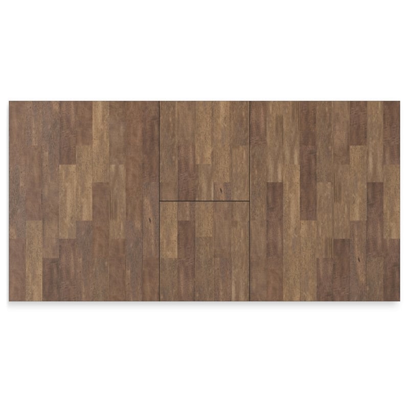 Bowery Hill Farmhouse Hardwood Solids Brown & Black Dining Extension Table