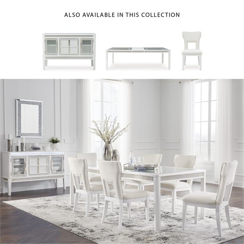 Bowery Hill Solid Wood Modern White Finish Dining Extension Table