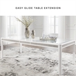 Bowery Hill Solid Wood Modern White Finish Dining Extension Table
