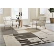 Bowery Hill Contemporary Polyester Beige & Brown Extra Large Rug