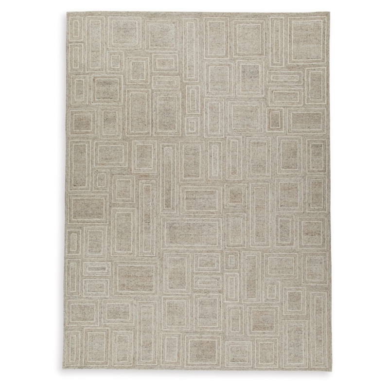 Bowery Hill Contemporary Polyester Gray & Ivory Extra Large Rug