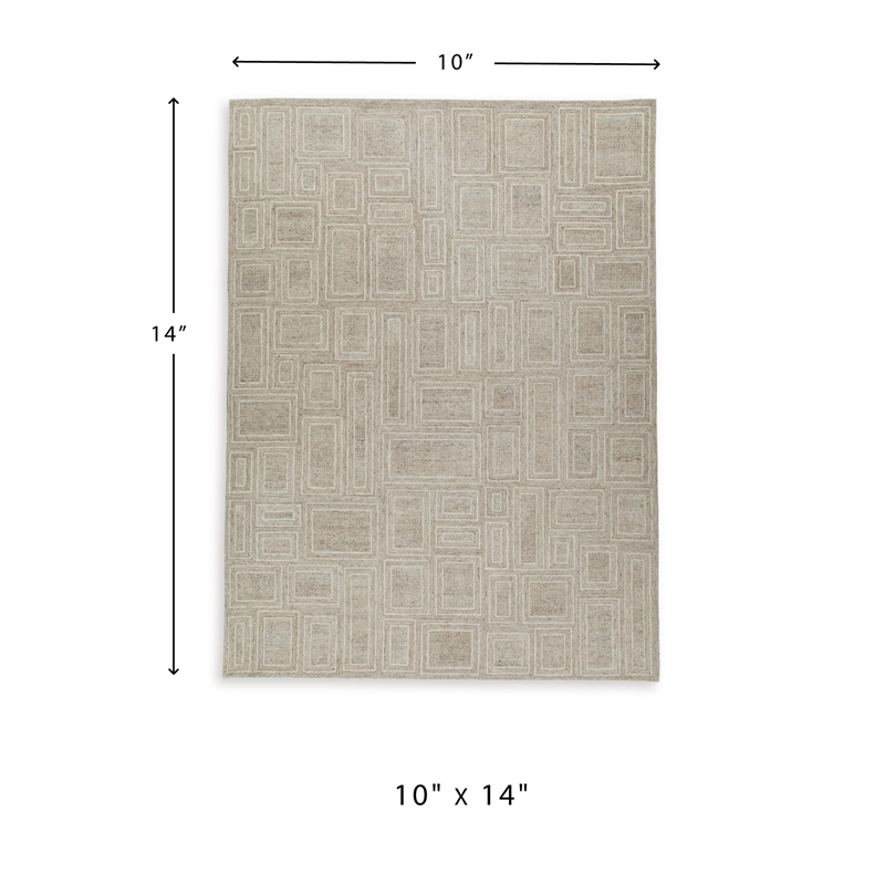 Bowery Hill Contemporary Polyester Gray & Ivory Extra Large Rug
