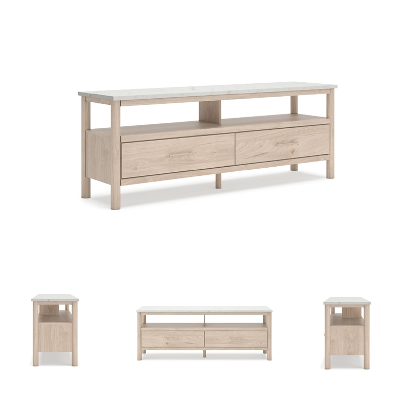 Bowery Hill Contemporary Light Brown & White 72