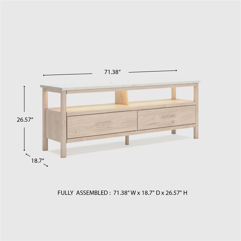 Bowery Hill Contemporary Light Brown & White 72