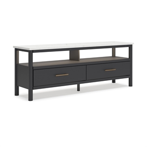 Bowery Hill Modern Black & White 72&quot TV Stand for TVs up to 82&quot