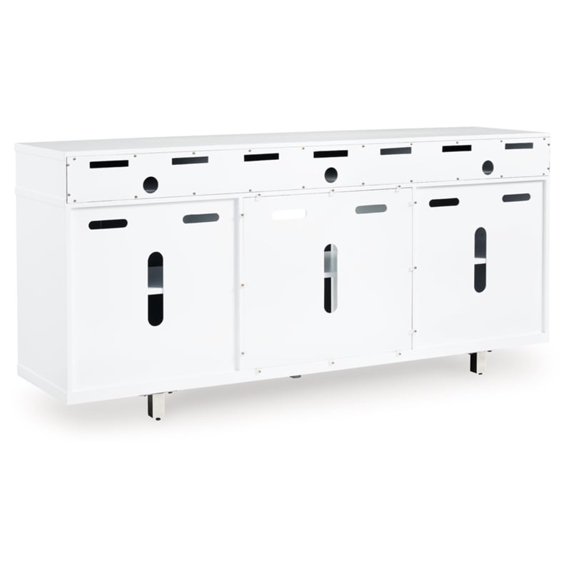 Bowery Hill Modern Hardwood Solids White & Black 73