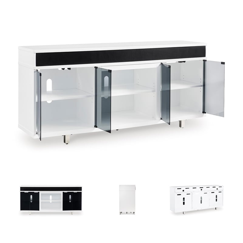 Bowery Hill Modern Hardwood Solids White & Black 73