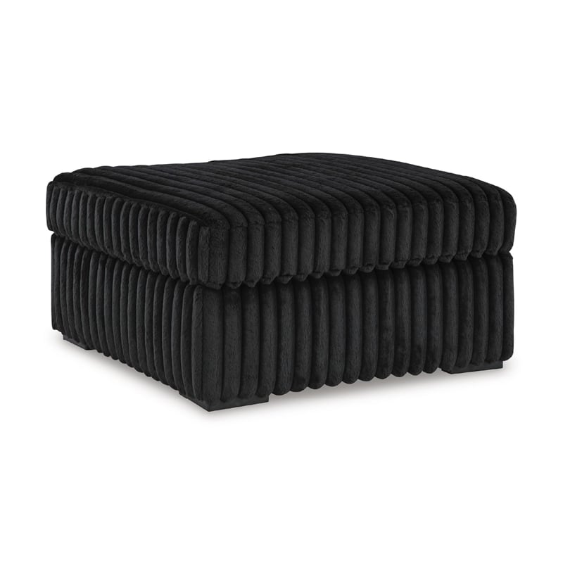 Bowery Hill Contemporary Corner-blocked frame Onyx Oversized Accent Ottoman