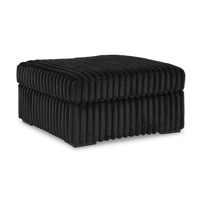 Bowery Hill Contemporary Corner-blocked frame Onyx Oversized Accent Ottoman