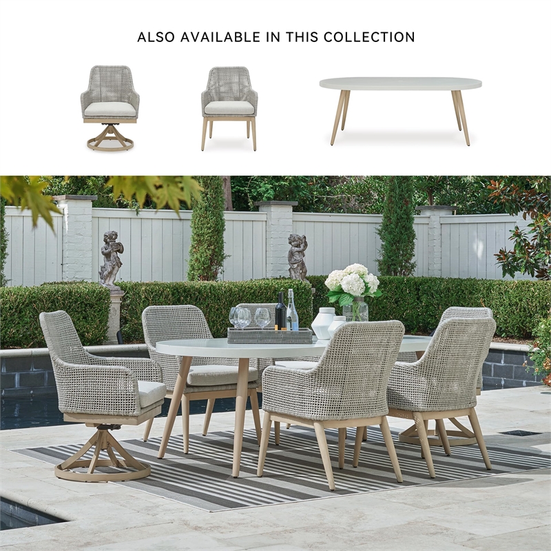 Bowery Hill Contemporary Aluminum White Outdoor Dining Table