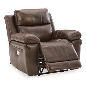 bowery hill leather contemporary chocolate finish power recliner