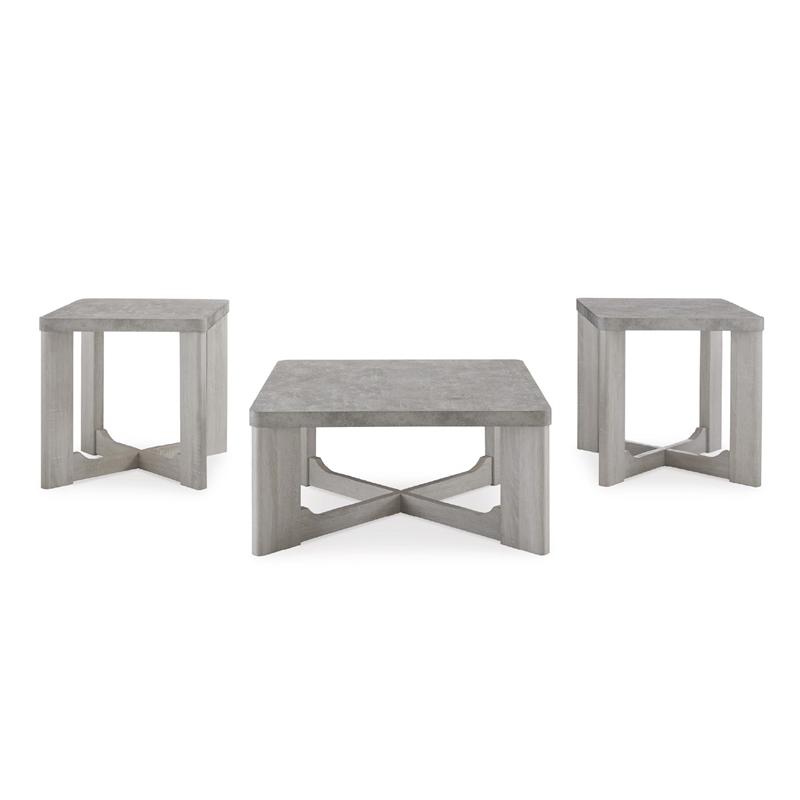 Bowery Hill Engineered Wood Contemporary Gray Coffee Table (Set of 3)