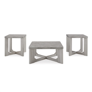 Bowery Hill Engineered Wood Contemporary Gray Coffee Table (Set of 3)