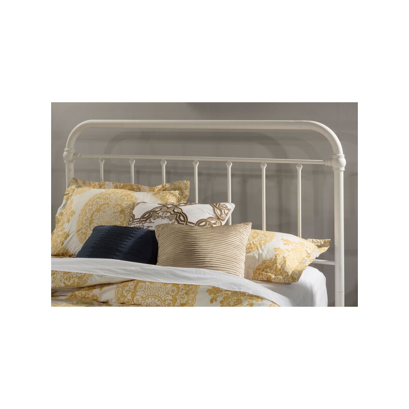 Bowery Hill Metal Full/Queen Round Spindle Headboard w/Frame - Soft White