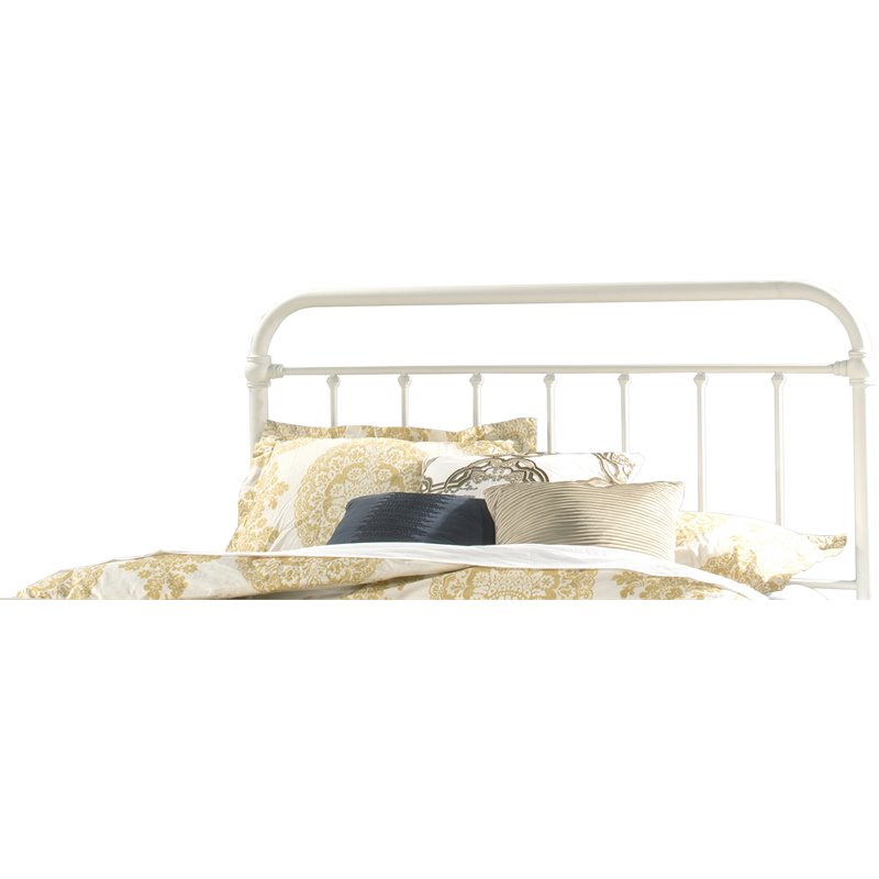 Bowery Hill Metal Full/Queen Round Spindle Headboard w/Frame - Soft White