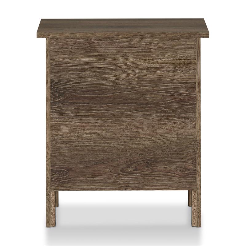 Bowery Hill Rustic Wood 2-Drawer Nightstand in Distressed Walnut