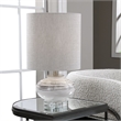 Bowery Hill Transitional Ceramic Crystal and Iron Accent Lamp in White
