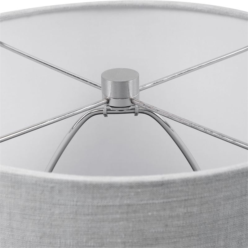 Bowery Hill Transitional Ceramic Crystal and Iron Accent Lamp in White