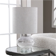 Bowery Hill Transitional Ceramic Crystal and Iron Accent Lamp in White