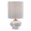 Bowery Hill Transitional Ceramic Crystal and Iron Accent Lamp in White