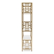 Bowery Hill Contemporary Metal 5-Shelf Bookcase in White and Gold