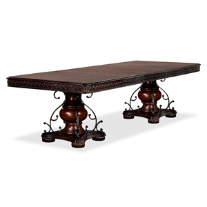 Bowery Hill Traditional Wood Expandable Dining Table in Cherry