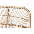 Bowery Hill Modern Bohemian White Fabric and Brown Rattan Loveseat