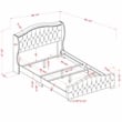 Bowery Hill Ivory Queen Button Tufted Fabric Upholstered Bed