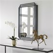 Bowery Hill Contemporary Iron and MDF Mirror in Matte Black Finish