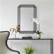 Bowery Hill Contemporary Iron and MDF Mirror in Matte Black Finish