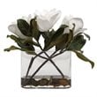 Bowery Hill Glass and Stone Magnolia Flower Centerpiece in Clear