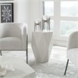 Bowery Hill Geometric Mango Veneer Top Wood Side Table in Fresh White