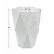 Bowery Hill Geometric Mango Veneer Top Wood Side Table in Fresh White