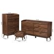 Bowery Hill Contemporary Walnut Brown Finished Wood 3-Piece Storage Set
