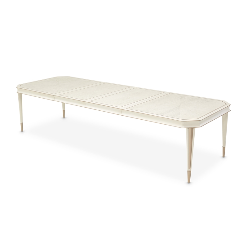 Bowery Hill Contemporary Rectangular Dining Table in Champagne