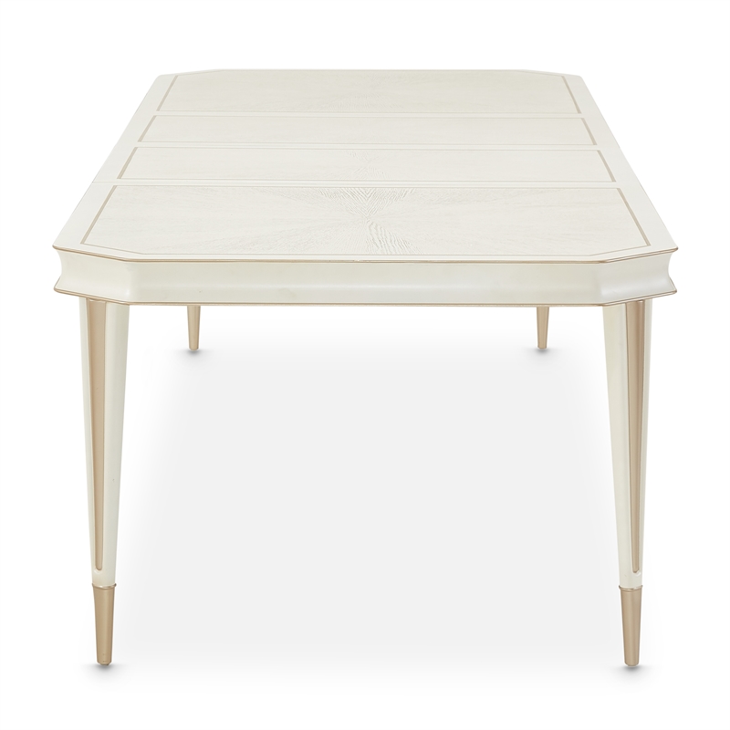 Bowery Hill Contemporary Rectangular Dining Table in Champagne