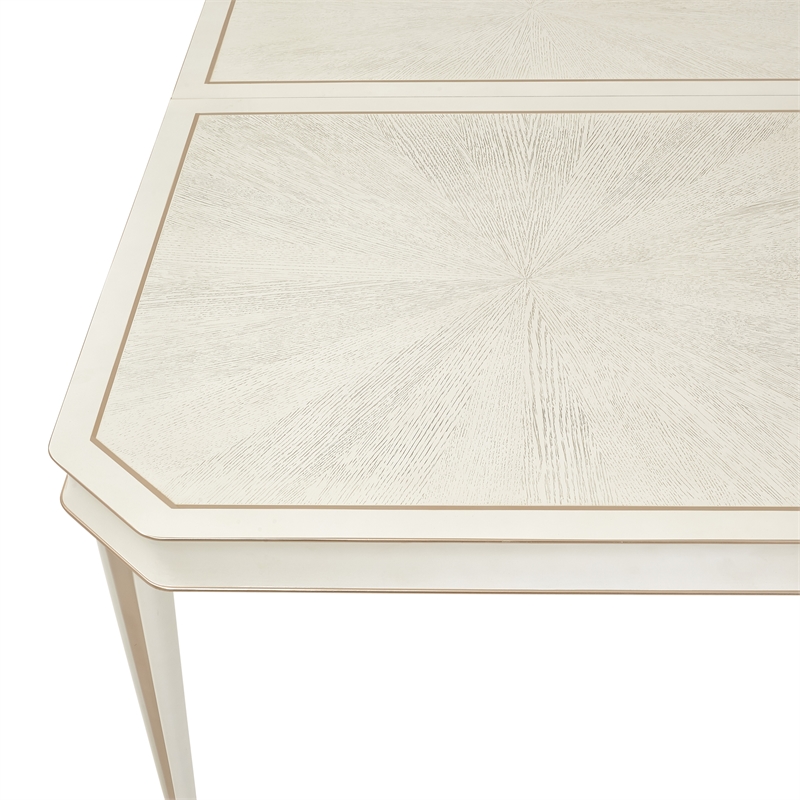 Bowery Hill Contemporary Rectangular Dining Table in Champagne