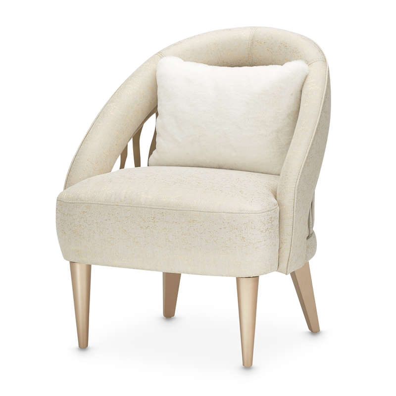 Bowery Hill Contemporary Accent Chair in Gold Rush and Chardonnay Legs