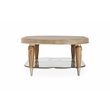 Bowery Hill Contemporary Wood Oval Cocktail Table in Caramel