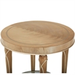 Bowery Hill Contemporary Wood & Glass End Table in Caramel Finish