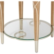 Bowery Hill Contemporary Wood & Glass End Table in Caramel Finish