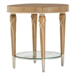 Bowery Hill Contemporary Wood & Glass End Table in Caramel Finish
