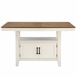 Bowery Hill Contemporary Off White and Honey Brown Wood Counter Table