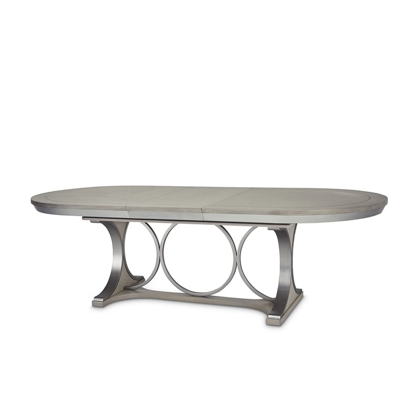 Bowery Hill 7-Piece Engineered Wood Dining Set in Moonlight Gray