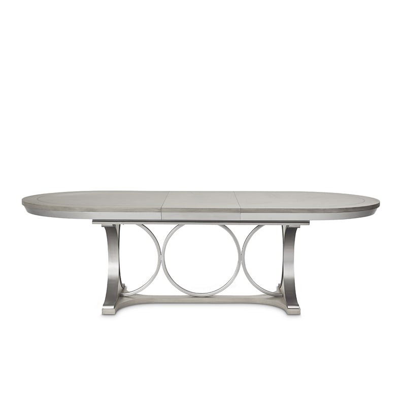 Bowery Hill 7-Piece Engineered Wood Dining Set in Moonlight Gray