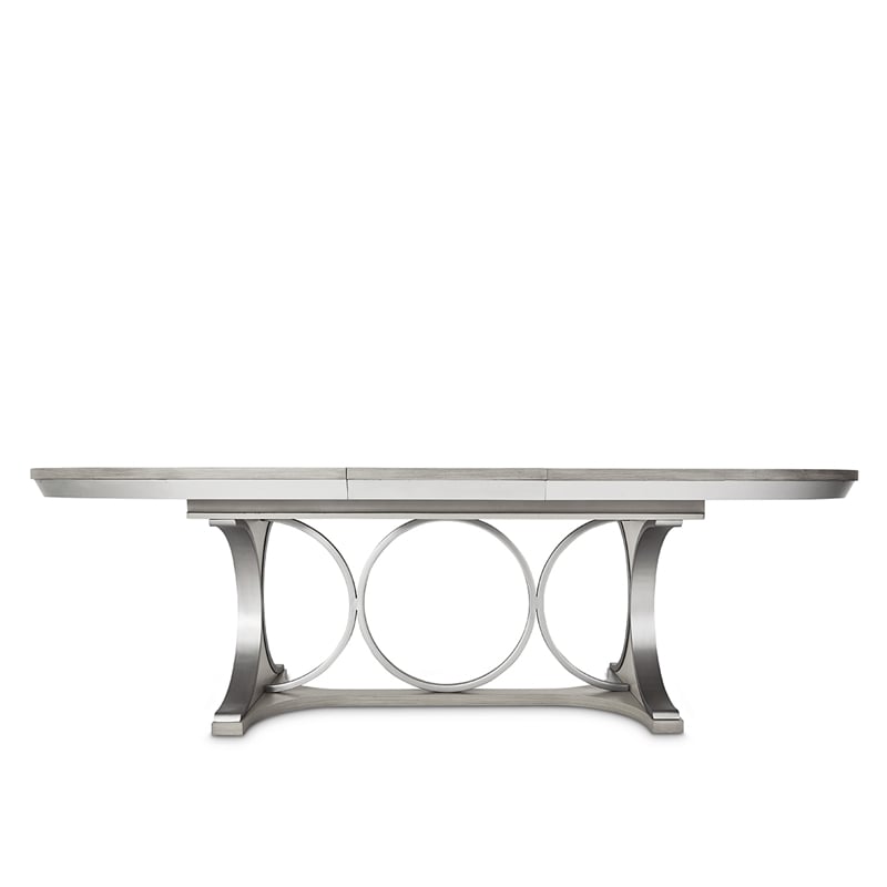 Bowery Hill 7-Piece Engineered Wood Dining Set in Moonlight Gray